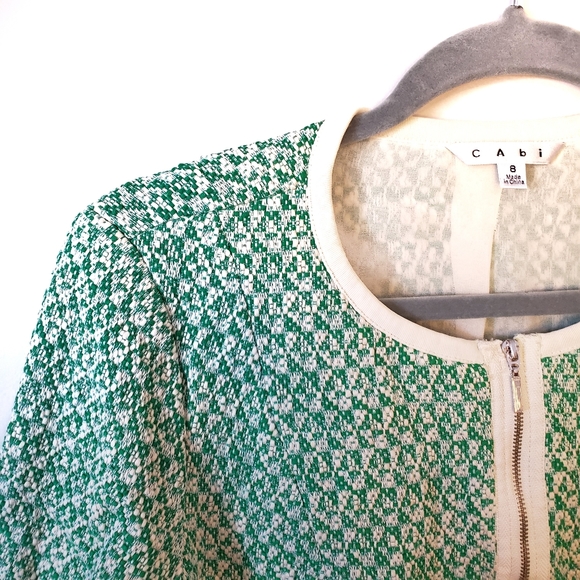 CAbi Green and White Tweed Blazer style 726 - Picture 4 of 5